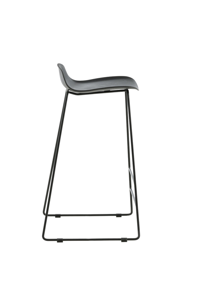 Fjôrd - Barkruk Zwart - Plastic - Wave - Set van 2