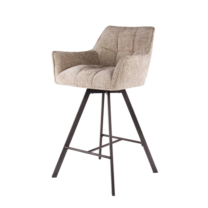 Giga Meubel - Barstoel Draaibaar Beige - Raster - Set van 2