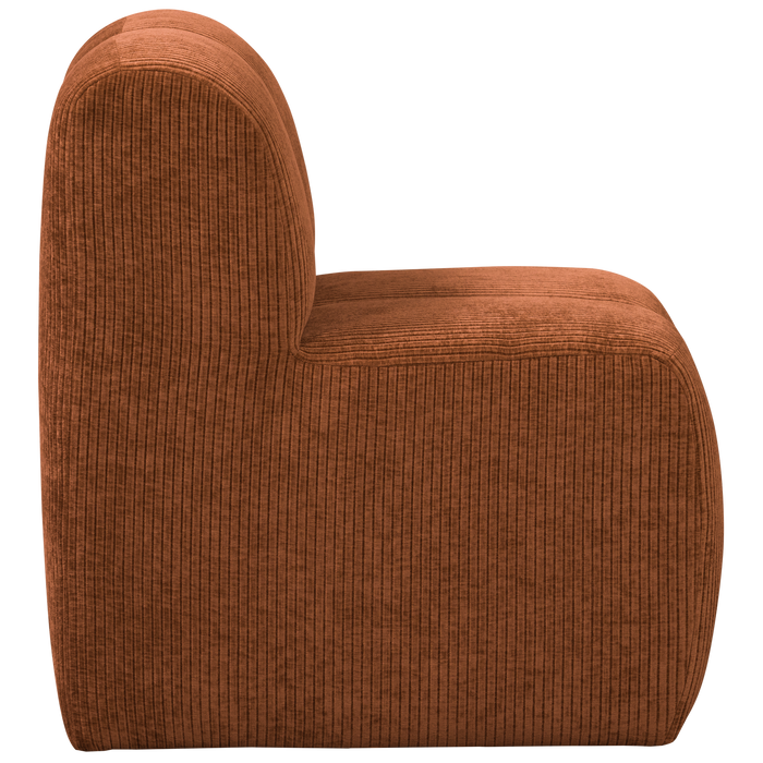 WOOOD Mojo Eetbankje 84cm Met Rugleuning - Ribstof - Roestbruin