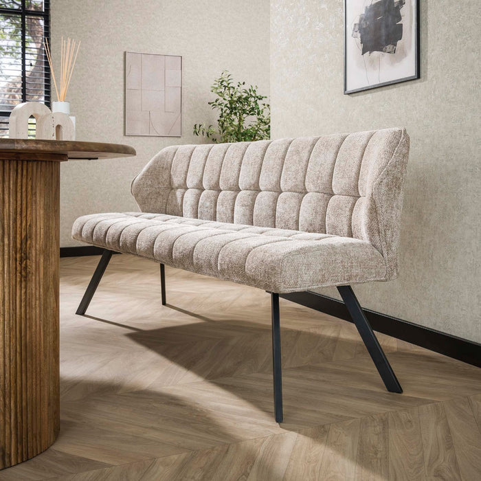 Giga Meubel - Eetkamerbank Beige - 180x59x84cm - Raster