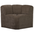 WOOOD Mojo Eetbankje Hoek Met Rugleuning - Ribstof - Bruin -88x86x86