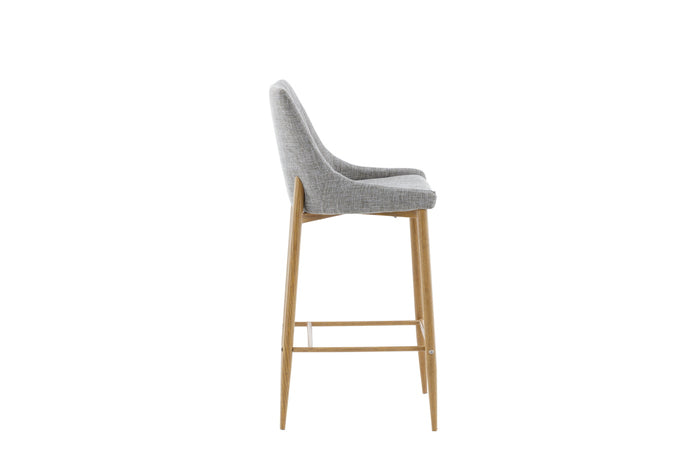 Fjôrd - Barkruk Lichtgrijs|Naturel - Linnen - Plaza - Set van 2