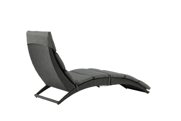 Fjôrd - Lounge Ligbed Zwart - Wicker - Archie