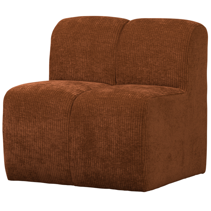 WOOOD Mojo Eetbankje 84cm Met Rugleuning - Ribstof - Roestbruin