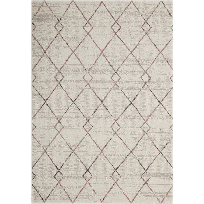 Garden Impressions Buitenkleed Diamonds ecru|roze 120x170 cm
