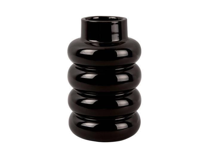 present time - Vase Bobbly Glazed ceramic large black
