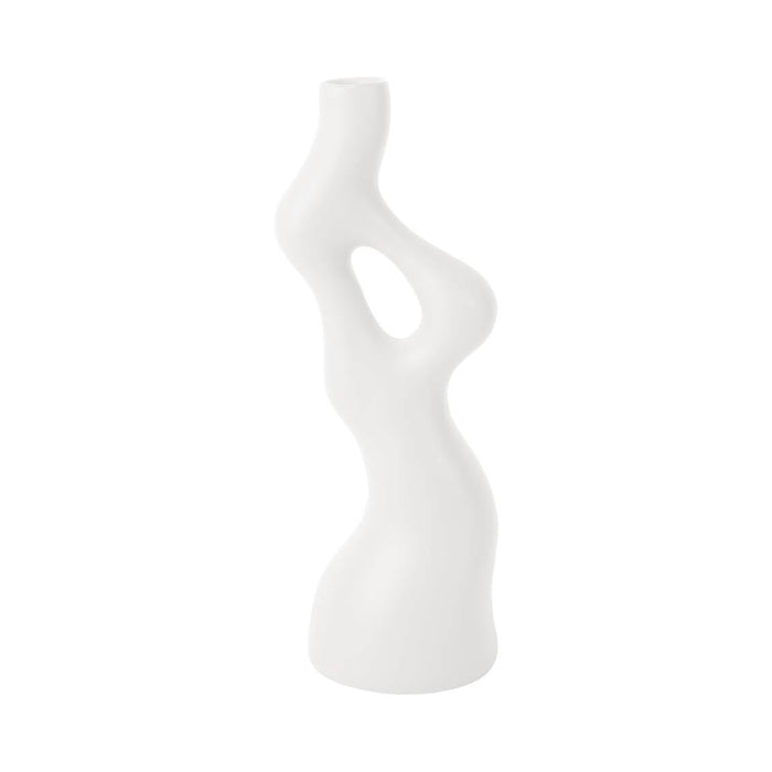 present time - Vase Organic Swirls polyresin white
