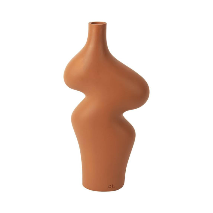 present time - Vase Organic Curves large polyresin burned orange