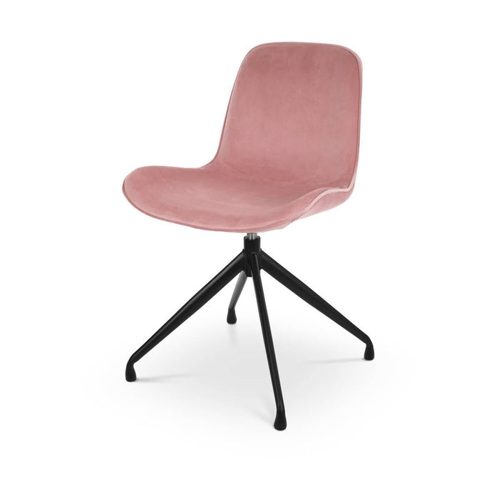 Nolon Nola-Fé draaibare eetkamerstoel velvet roze - zwart onderstel