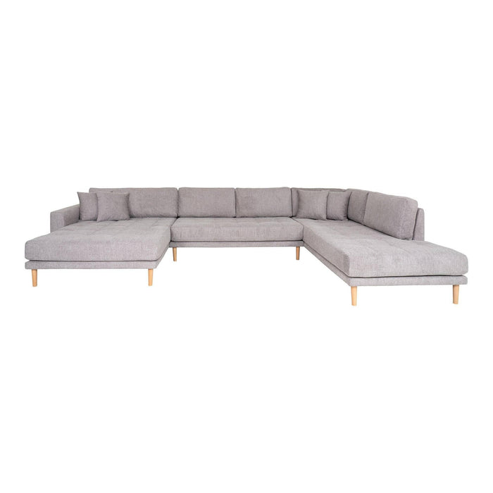 House Nordic - U-Bank Lichtgrijs - Open Einde Links - 370x220x76cm