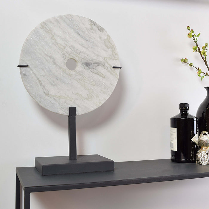 LOFT42 Circle Ornament op Voet - Marmer - Metaal - Ø30