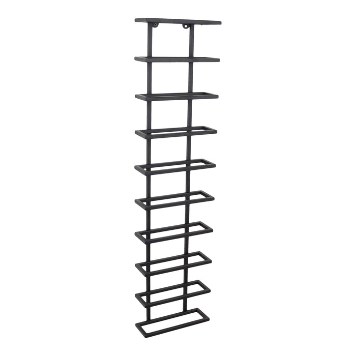 LOFT42 Pinot Wandwijnrek - 10 flessen - Metaal - Zwart - 110x27x11