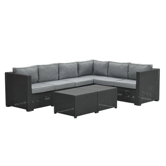 Garden Impressions Verona loungeset - kunststof - zwart