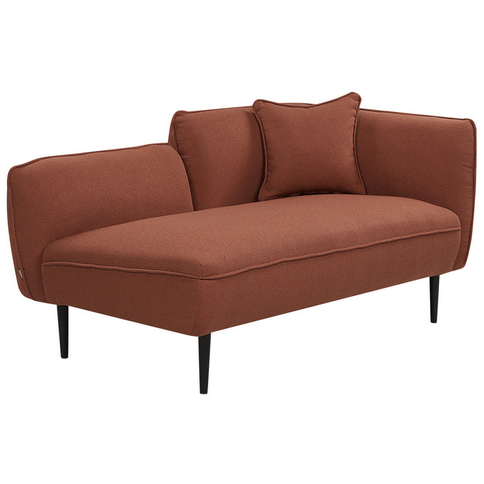 Beliani - CHEVANNES - Chaise longue - Donkerrood - Bouclé