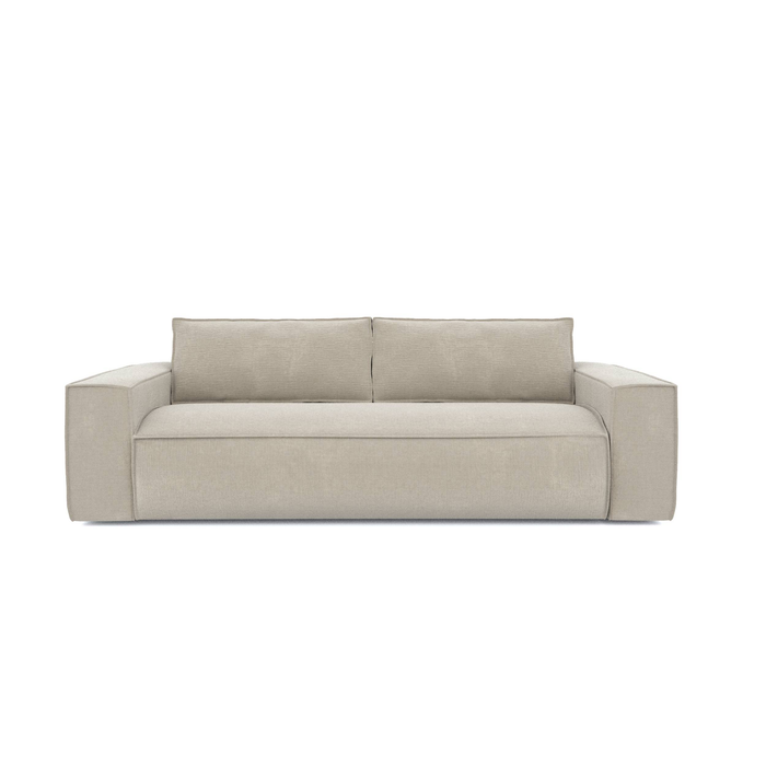Express slaapbank dunlopillo beige gedessineerd fluweel 160cm