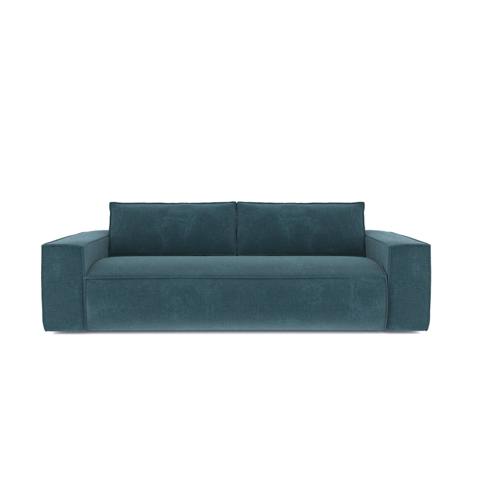 Express slaapbank dunlopillo blauw fluweel 160cm