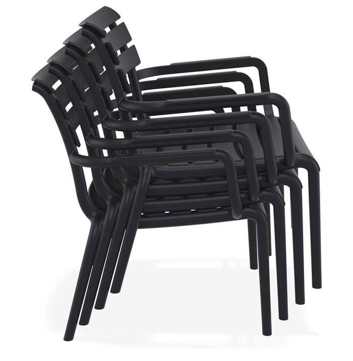 ALTEREGO AROMA Tuinstoel met armleuningen - Zwart
