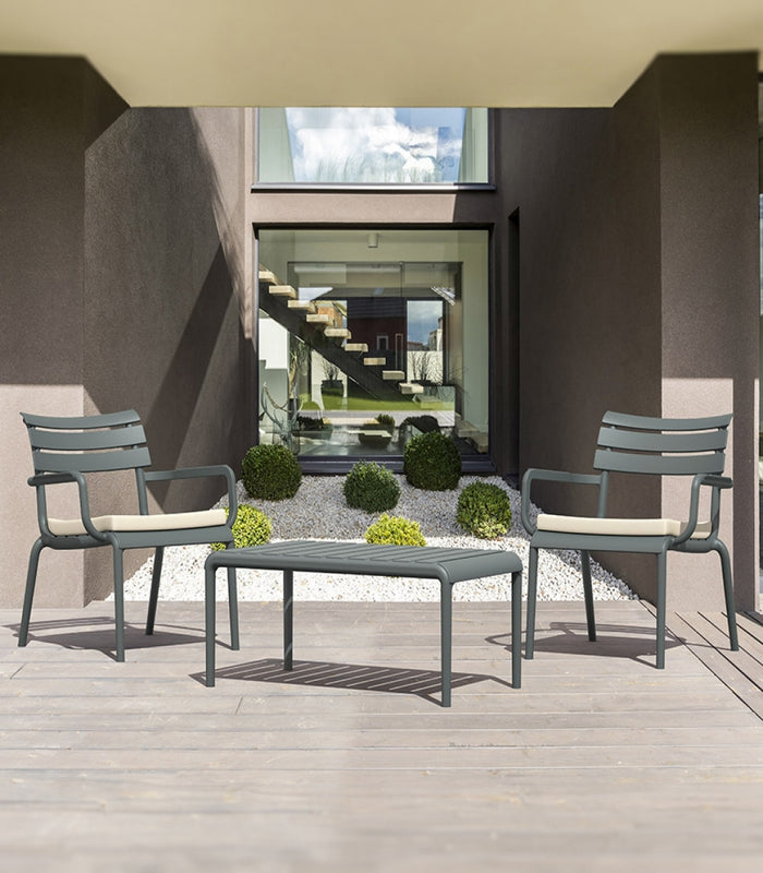 ALTEREGO AROMA Tuinstoel met armleuningen - Grijs