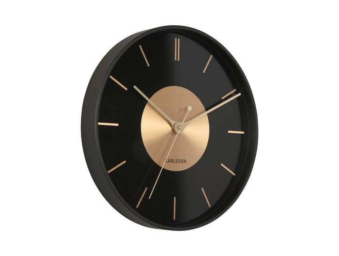 Karlsson - Wandklok Gold Disc - Zwart - Ø35cm
