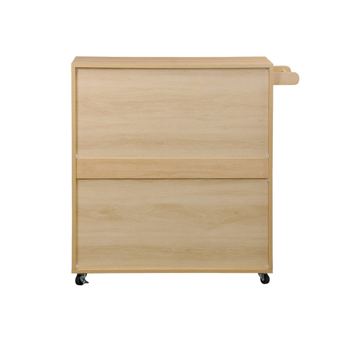 sweeek - Keukentrolley met houtdecor 1 handgreep 1 lade 2 deuren