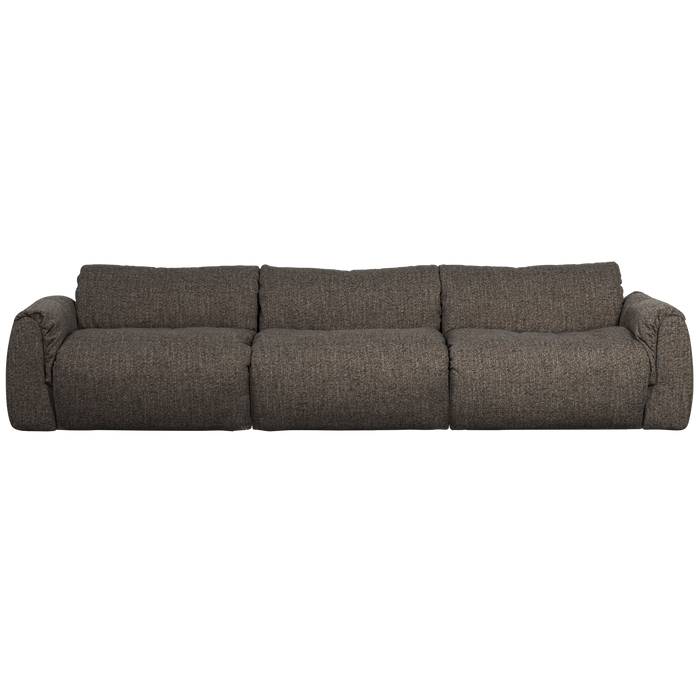 WOOOD Baggy 3-Zits Bank - Geweven Stof - Warmgrijs Melange -81x309x101