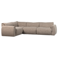 WOOOD Baggy Hoekbank Links - Geweven Stof - Bruin Melange -81x301x210