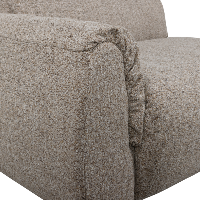 WOOOD Baggy Hoekbank Links - Geweven Stof - Bruin Melange -81x301x210