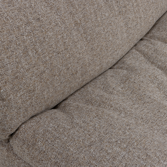 WOOOD Baggy Hoekbank Links - Geweven Stof - Bruin Melange -81x301x210
