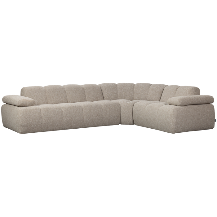WOOOD Mojo Hoekbank Rechts - Bouclé - Beige Melange - 74x310x230