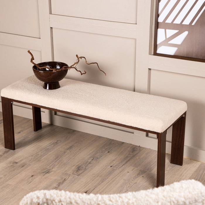 Fjôrd - Bankje Walnoot met Off White Fleece - Chester