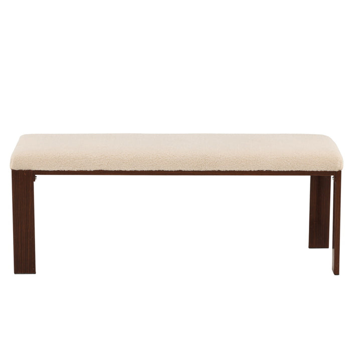 Fjôrd - Bankje Walnoot met Off White Fleece - Chester