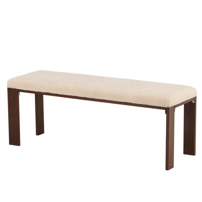 Fjôrd - Bankje Walnoot met Off White Fleece - Chester