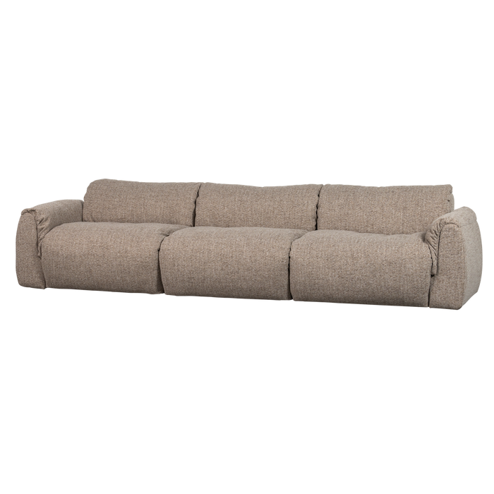 WOOOD Baggy 3-Zits Bank - Geweven Stof - Bruin Melange - 81x309x101
