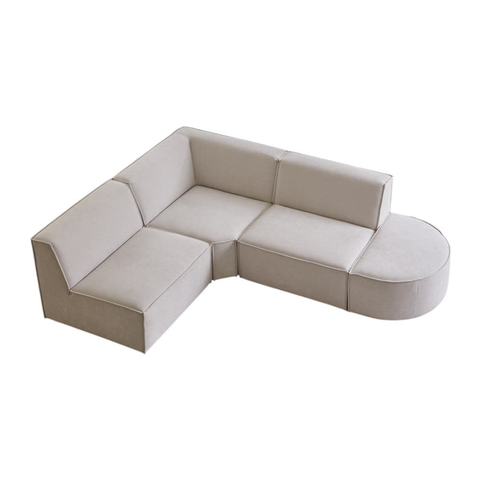 Tikamoon - Modulaire 4|5-zits hoekbank Dario in beige stof