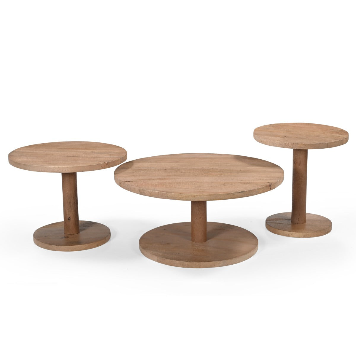 Giga Meubel - Salontafel Naturel Mangohout - Set Van 3 - Nao
