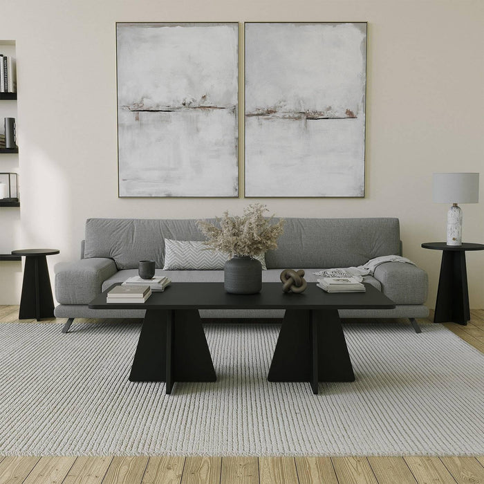 Giga Meubel - Salontafel Zwart Hout - 120x60x40cm - Mushroom