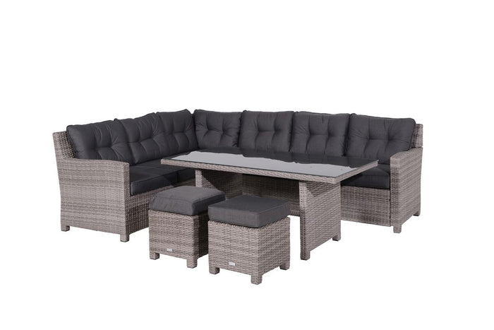 Blue bird lounge-diningset - 5-delig - links - grey - reflex black