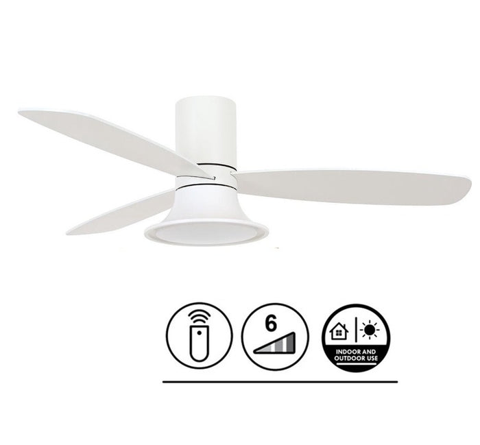 Lucci Air Plafondventilator Flusso Wit 18W Led Ø 132cm