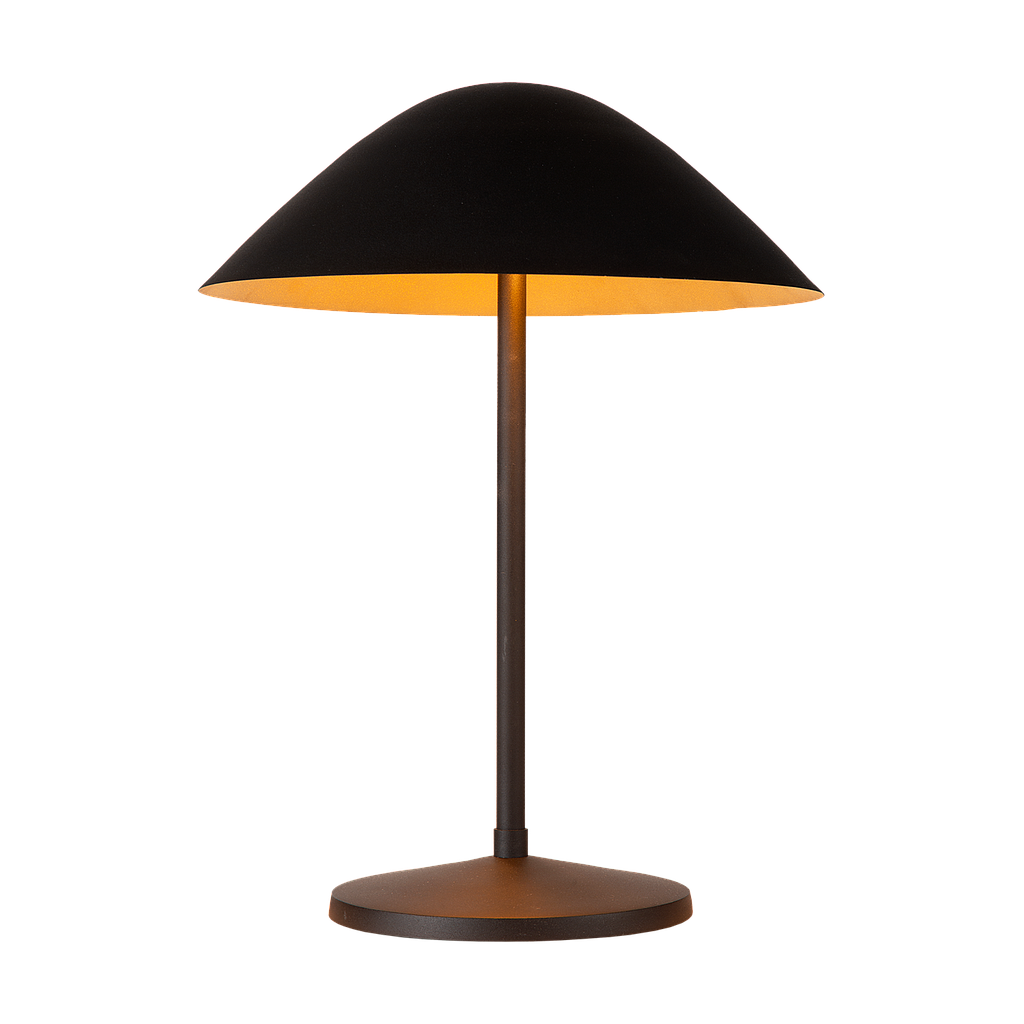 Atmooz Elan - Tafellamp - Zwart & Goud - 2 Lichtpunten - Paddestoelvormig - 34x34x45cm