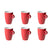 Maastricht Porselein Beker Bart Colour Cafe 23 cl Rood 6 stuks