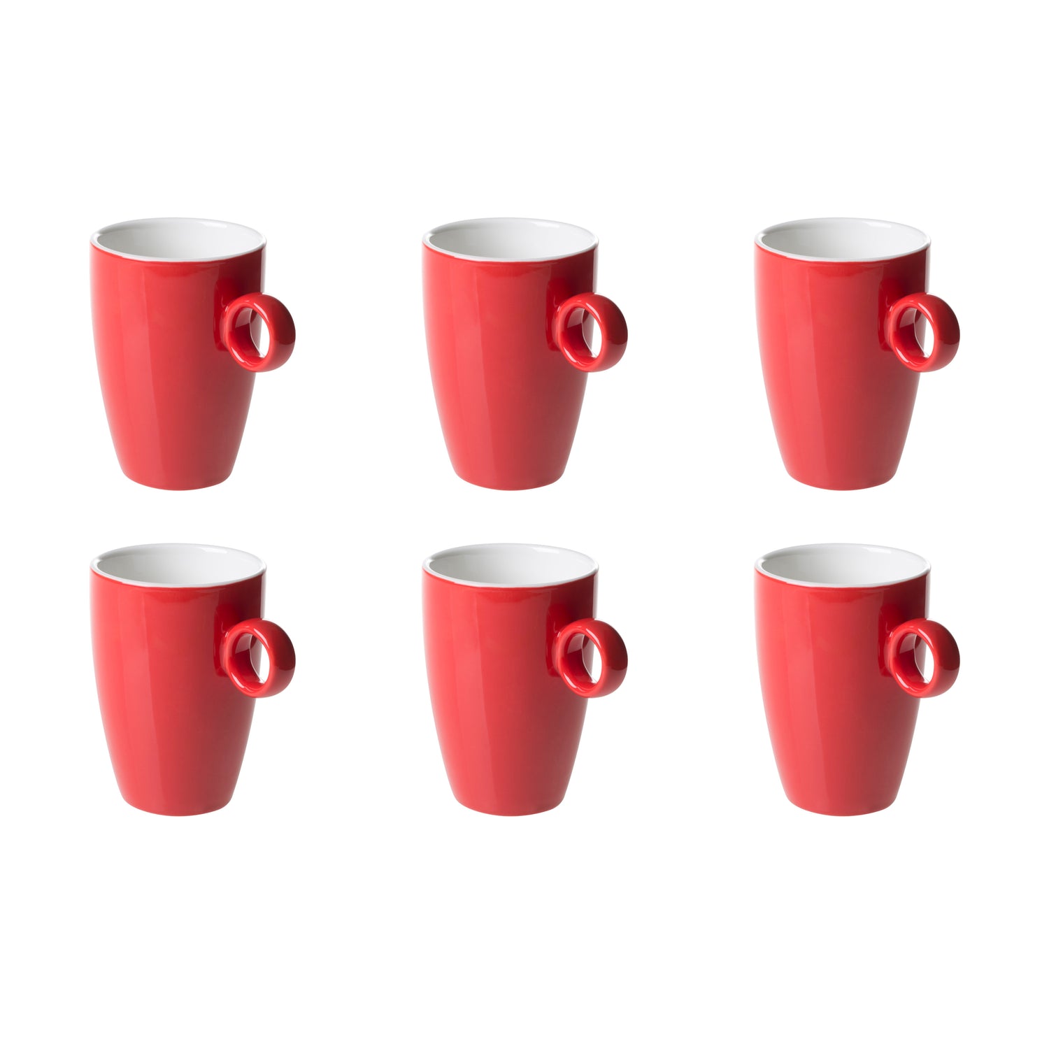Maastricht Porselein Beker Bart Colour Cafe 23 cl Rood 6 stuks