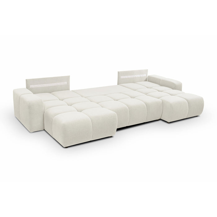 by fonQ Charme U-bank met Slaapfunctie  - Weefstof - Ivoor