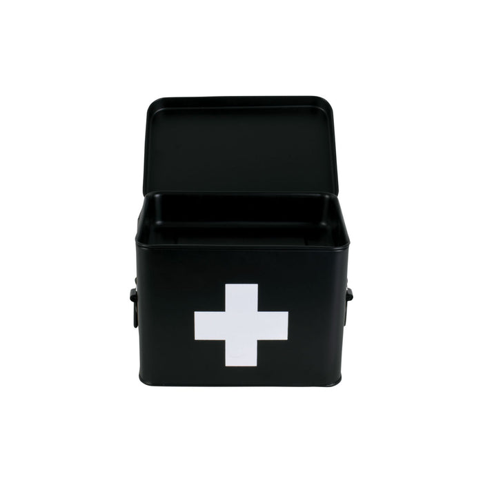 present time - Medicine storage box medium metal matt black