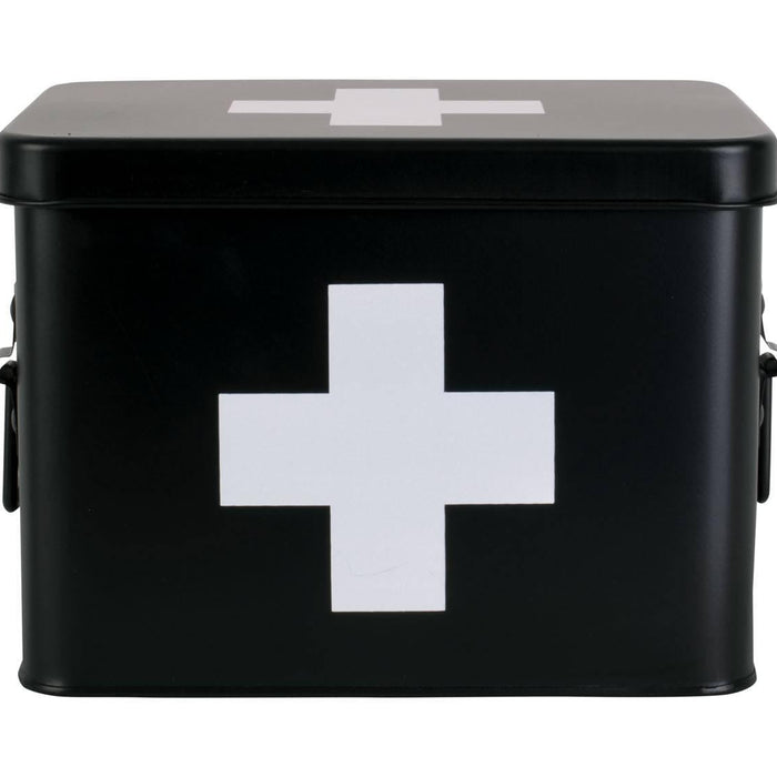 present time - Medicine storage box medium metal matt black