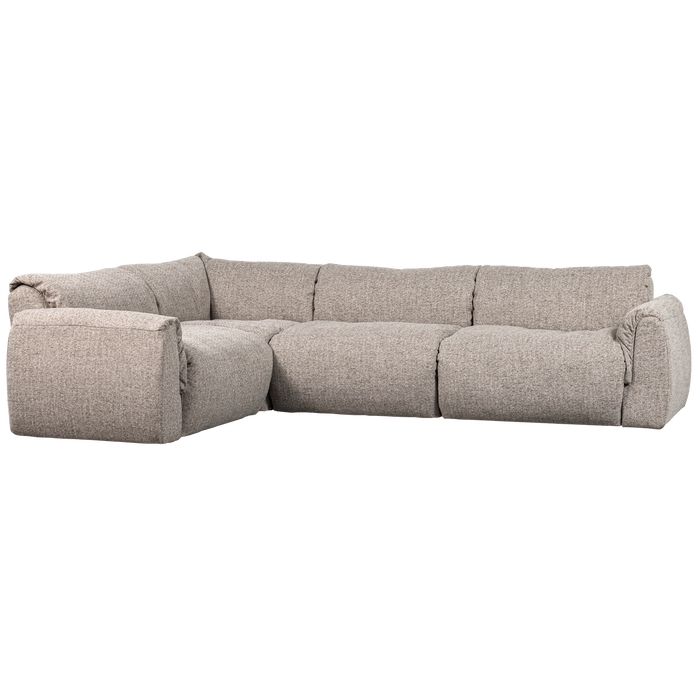 WOOOD Baggy Hoekbank Links - Geweven Stof - Naturel Melange