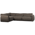 WOOOD Baggy Hoekbank Links - Geweven Stof - Warmgrijs Melange