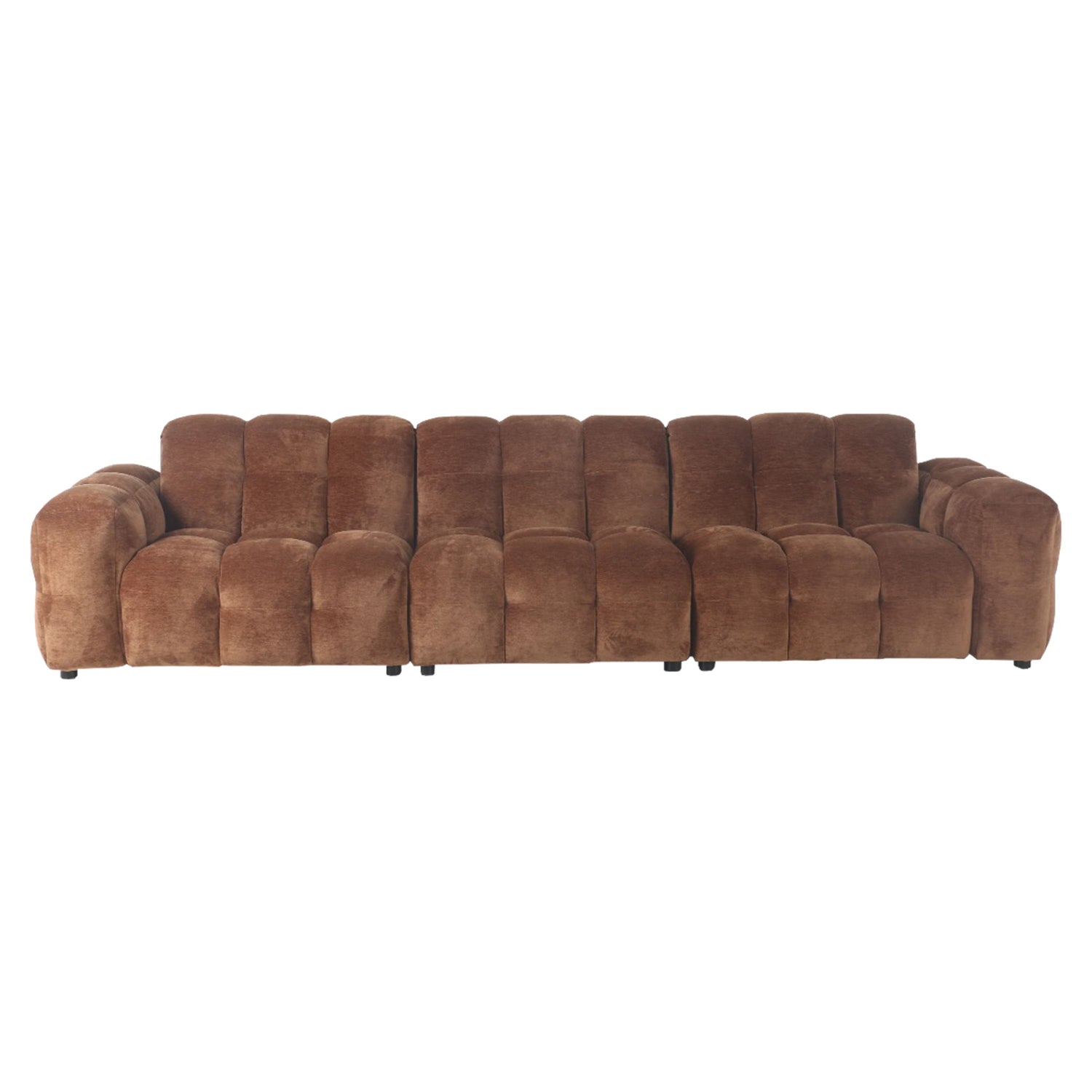 Dutchbone Hackman 4,5-zitsbank Velours Cognac Bruin