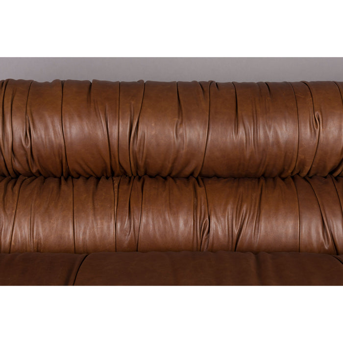 Dutchbone Douglas 3-zitsbank Leer Chocolade Bruin
