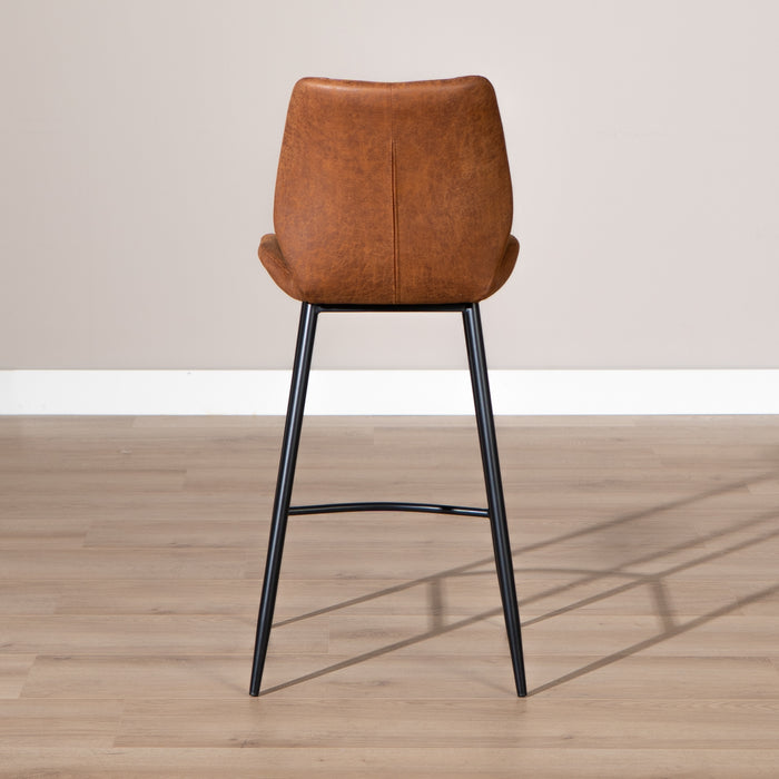 Bronx71 Industriële barkruk Barrel cognac eco-leer 69 cm