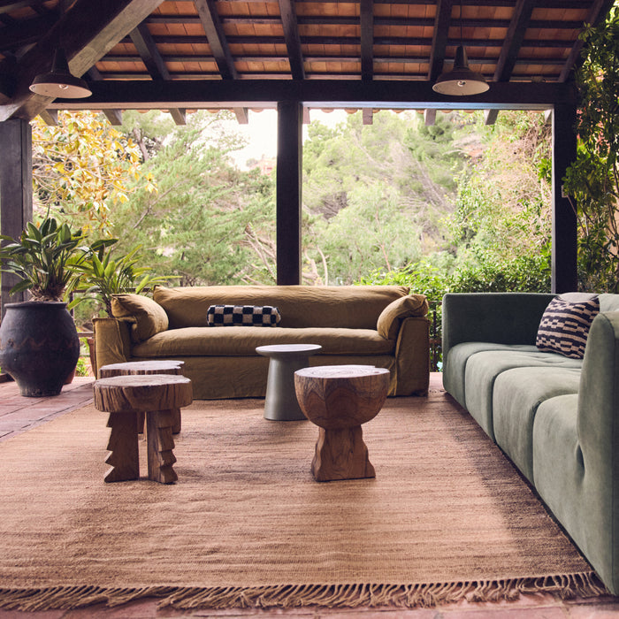 HKliving Arched Wooden Kruk - Teak